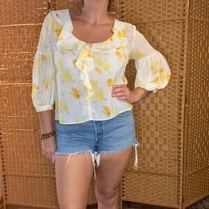 Anthropologie Maeve Ruffled blouse